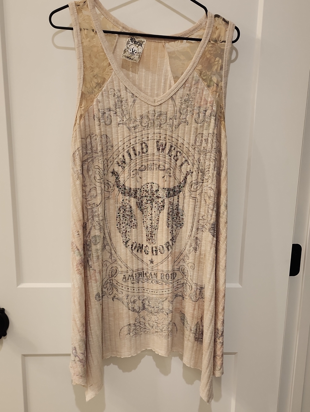 Vocal Cream Tank Top with Wild West Graphic